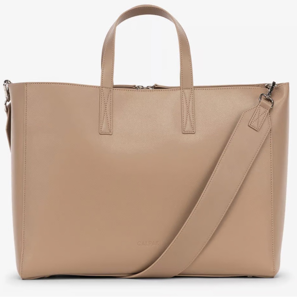 Calpak Haven Laptop Tote Bag (Taupe) with Dust Bag